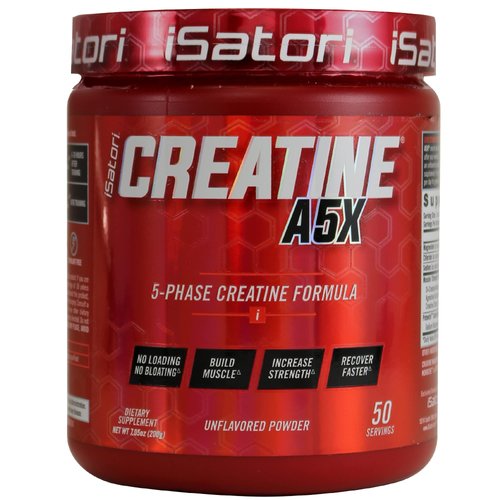 iSatori Creatine A5X, 5 Phase Creatine Powder with Creatine Monohydrate & Betaine Anhydrous, Stim-Free Pre Workout Muscle Builder & Post Workout Recovery Powder, Unflavored (50 Servings)