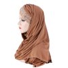 AIBEARTY Women Glitter Sequin Hijab Muslim Head Wrap Scarf Long Turban Headband Hair Cap Shawl (Light Coffee)