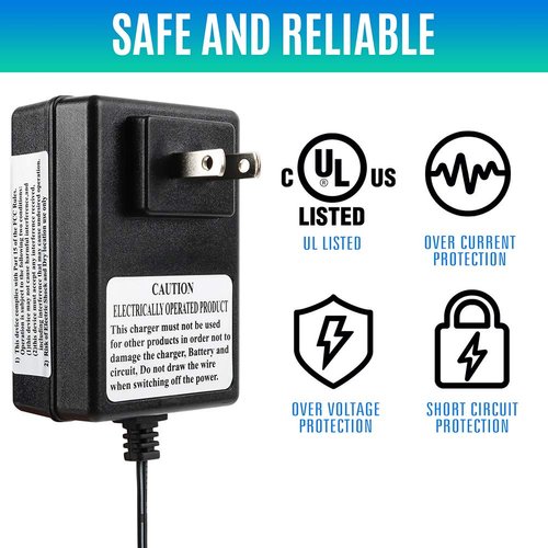 LotFancy 12V Battery Charger for Ride on Car, 12V Kids Ride on Toys Power Supply for Best Choice Products, Kid Trax Dynacraft Wrangler, UL Listed, 5FT Cord