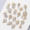 Gold Nail Art Charms Nail Art Zircon Alloy Nail Jewelry Transparent Shiny Metal Nail Art Gemstone Fashion DIY Nail Art Decorations