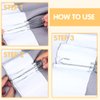 60PCS Stainless Steel Drapery Hook and Pin for Pleated Drapes 4 Prongs Pinch Pleat Clips Traverse Pleater 4 End Curtain Hangers for Window Door Bathroom Curtain