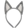 Dog Ears Headband Halloween Animal Cosplay Costumes Dress-up Headpiece Wolf Headwear for Women Grey