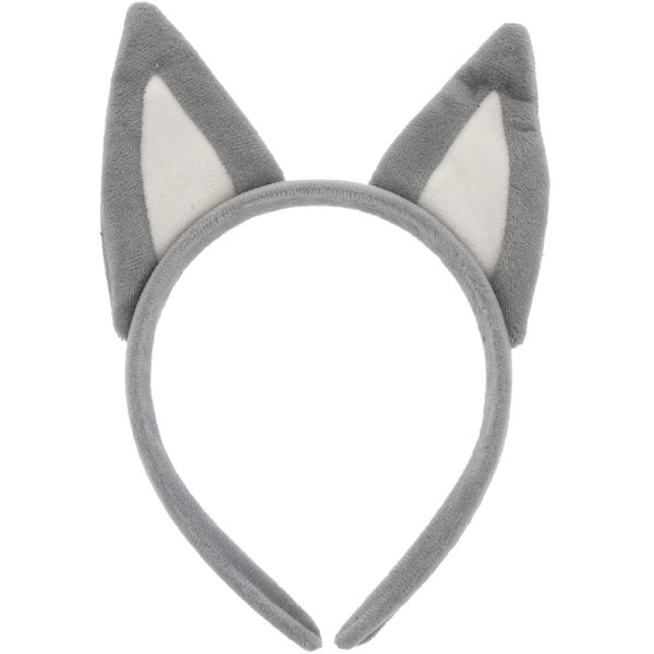 Dog Ears Headband Halloween Animal Cosplay Costumes Dress-up Headpiece Wolf Headwear for Women Grey
