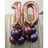 Rose Gold 10 Number Balloons, 40 Inch Giant Number 10 Balloons Foil Mylar Helium Rose Gold Number Balloons for 10th Birthday Party Supplies Anniversary Event Celebration Decorations