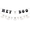 Hey Boo Banner Halloween Party Decorations, Glittery Ghost Banner Happy Halloween Party Supplies, Halloween Banner for Halloween Houses Doorways Indoor Outdoor Party Decorations(Black)