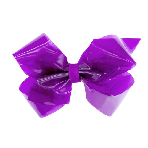 Wee Ones Girls' WeeSplash Vibrant Colored Vinyl Swim Hair Bow on a WeeStay Hair Clip, Medium, Purple