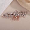 Teyglen Rose Gold Crystal Bridal Hair Comb Full Rhinestone Hair Piece Bride Wedding Hair Comb Sparkly Rhinestone Headpiece Party Prom Hair Accessories for Women (Rose gold)