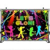 Mocsicka Glow Neon Backdrop 7x5ft Let's Glow Background Dancing Glow Party Themed Backdrop Neon Birthday Party Supplies Background Picture of Party Decoration