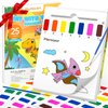 Shuttle Art Paint with Water Coloring Book for Kids, 25 Dinosaur Themed Pages with 2 Brushes, Mess-Free Watercolor Paint Set, Travel-Friendly Art Craft Gift for Toddlers, Birthday Christmas Gift