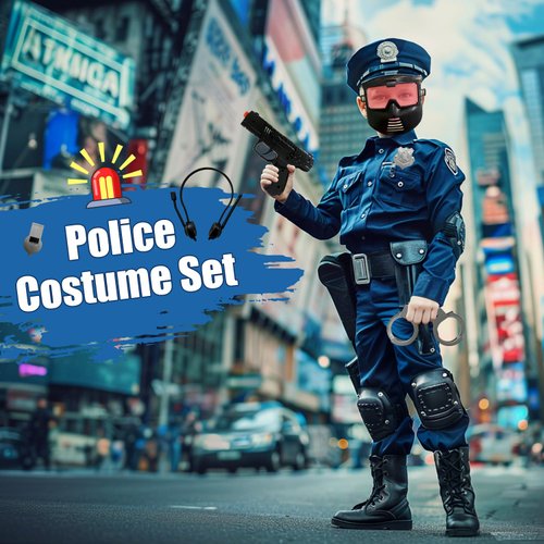 gagift world Police Toys, 6PCS Swat Gear Pretend Play Toy Set for Kids, Military Army Soldiers Costume Accessories Halloween Costumes Gifts for Boys and Girls