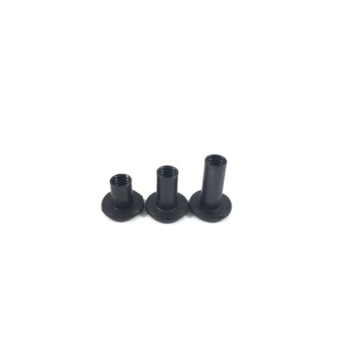 Gun Guy Gear - Open Back Screw Posts Black Finish 20 Pk Leathercraft & Kydex Holster Screw Posts (1/2")
