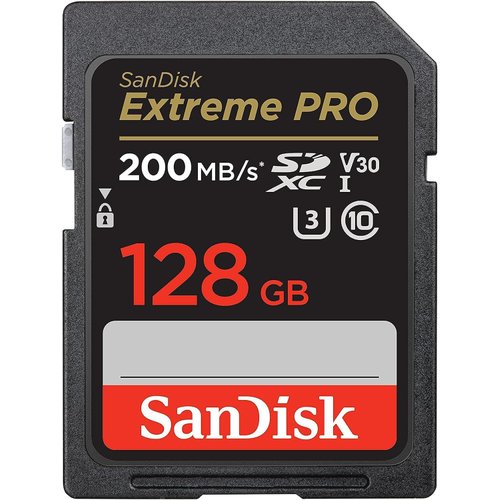 SanDisk 128GB Extreme PRO SDXC UHS-I Memory Card - C10, U3, V30, 4K UHD, SD Card - SDSDXXD-128G-GN4IN