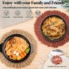 Pot Holder Trivet Set 4Pcs Pot Holders for Kitchen 8 Inch Trivets for Hot Dishes Round Cotton Hot Pads Trivets for Hot Pots Kitchen Table Decor Hot Mats for Thanksgiving Christmas Cooking Baking