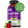 Cure24 Sambucus Elderberry Gummies for Adults & Kids, Black Elderberry Vitamin C and Zinc Supplements, Triple Immune Support Supplement, 60 Chews, Made in USA
