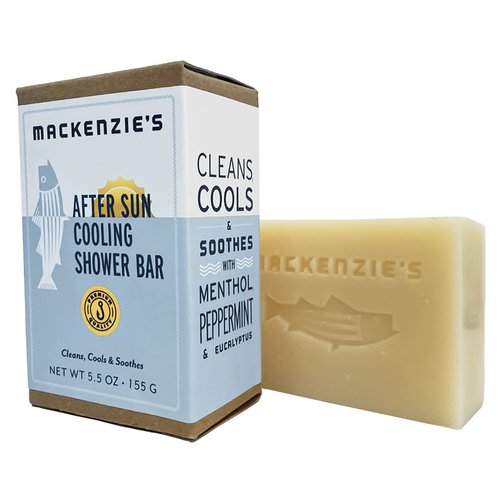 MACKENZIE'S After Sun Cooling Shower Bar - Holiday Gifts - Stocking Stuffers - Gifts for Men - Gifts for Women - Gift for Fisherman - Natural Bar Soap - Cooling - Peppermint - Menthol - 5.5 oz