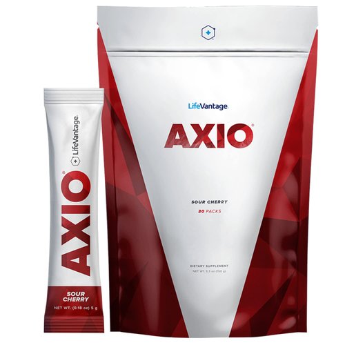 AXIO Regular Energy Drink Powder, Sour Cherry, 30 Packets, Instant Energy Powder, Energy Supplement in a Drink Mix, w/B Vitamins, DMAE, L-Theanine, Quercetin, Green Tea & Pine Bark Extract