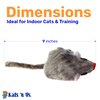 Kats'N Us Real Rabbit Fur Mouse Cat Toy - Hard Body - Interactive Cat Toys, Real Fur Mice, 10 Pack Gray NO Rattle