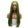 AFBeauty Soft Green Wig Olive Green Long Straight Lace Front Wigs for Women Natural Hairline Synthetic Neon Color Wigs with Baby Hair Glueless Hair Replacement Wigs Drag Queen Cosplay Daily 24”
