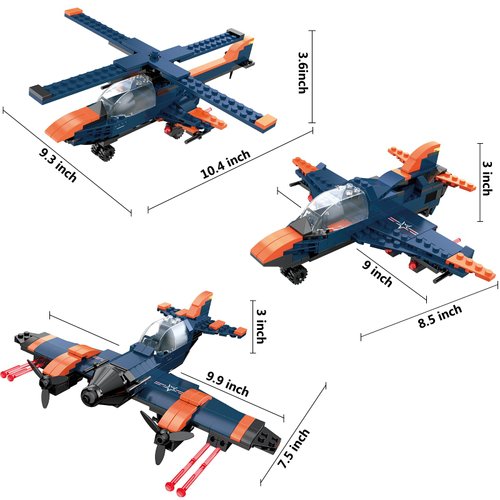 COGO MAN Creator 3in1 Jet Plane to Helicopter orSpeed Bomber Fighter Educational Toy Building Kit，Top STEM Gift for Boys and Girls 6 Plus Years Old 248pcs