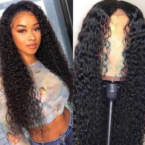 14 Inch Water Wig Human Hair Deep Curly Short Bob Wig Transparent Lace Frontal Wigs Wigs for Black Women Black 150% Density (11)