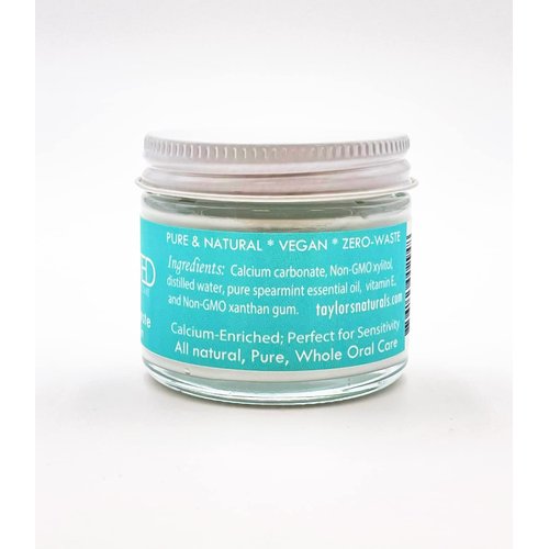Elevated All Natural Fluoride Free Toothpaste - SLS Free Vegan Toothpaste - Glass Jar - 4 Flavors - Made in USA (Spearmint)