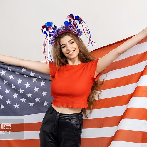 XIELIME 4th of July Head Bopper Independence Day Headband Red White Blue Ribbon Headband American Flag Headwear Patriotic Hairband for Women Girls Kids Memorial Day Parade Party Favors 1PCS