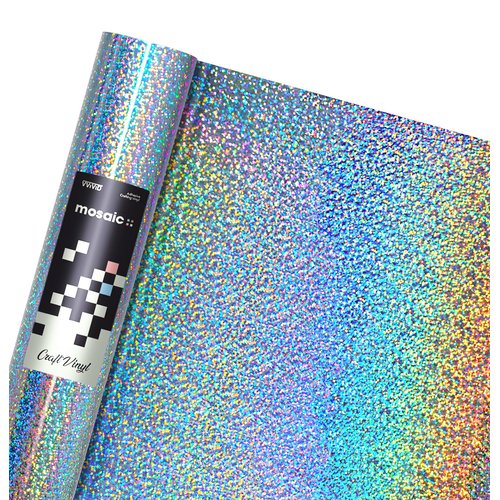 VViViD Mosaic+ Silver Holographic Glitter 1ft x 5ft Crafting Vinyl Crinkle-Free 8yr UV Finish Crafting Vinyl, by VViViD