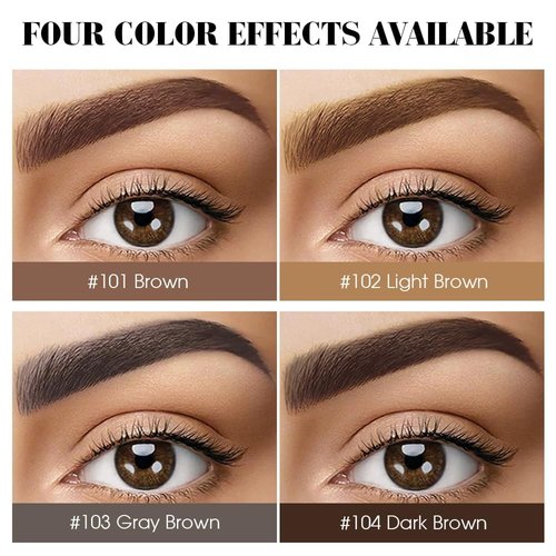LSxia 2 Pcs Peel Off Tattoo Eyebrow Gel Set, Natural Color Eye-Brow Gel Long-Lasting Waterproof Eyebrow Tattoo, Easy Peel Off Eyebrow Brow Tattoo Makeup -Up To 3 Days (Dark Brown)