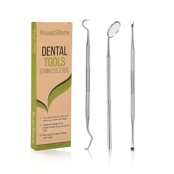 Dental Tools, Professional Dental Pick Tools Kit, Teeth Cleaning Calculus Tool for Dentist, Personal Using, Pets Oral Care with Dental Mirror Dental Tooth Tartar Plaque Scraper Remover Dental Probe