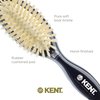 Kent CSGS Classic Shine Small Oval Cushion Straightening Brush and Hair Detangler Natural White Boar Bristle Hair Brush, Shine Hair Brush and Scalp Scrubber for Mid-Length Fine or Thinning Hair