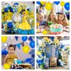 Blue and Yellow Balloon Arch Kit 140 PCS Royal Blue White Silver Balloon Garland Kit Pastel Blue Party Balloons for Birthday Baby Shower Party Decor