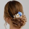 Yean Bridal Hair Comb Wedding Headpiece Flower Gold Leaf Hair Accessories for Brides and Bridesmaids