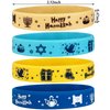 FORSEEZON Packs Happy Hanukkah Party Supplies Hanukkah Silicone Bracelets Jewish Holiday Chanukkah Party Supplies Jewish Party Favors Party Gifts Prize Goodie Bag Favors Rubber Wristbands Beige