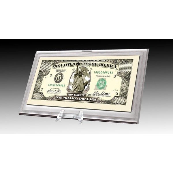 Million Dollar Bill Desktop Collectible - Comes in Currency Stand - Beautiful Best Quality Office Desk Top Accessory Gift - Toy, Prank, Gag Gift