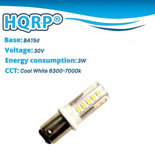 HQRP Dual Contact Bayonet Base Ba15d LED Bulb, Cool White 6300-7000K 32 LEDs SMD 12-24 Volt DC, Navigation and Anchor Light, Interior RV Camper Marine Boat Trailer Lights