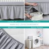 Crib Bed Skirt Grey 4 Sides Pleated Dust Ruffle Bed Skirt, Adjustable Nursery Crib Bedding for Baby Girls or Baby Boys, Fit All Standard Crib Toddler Bed Skirts Machine Wash