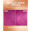 MAKI YIKA Hot Pink Lipstick for Women Metallic Lipsticks Glitter Long Lasting Lipstick No Smudge No Transfer Liquid Lip Gloss (BR19 Unheated)
