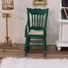 Dollhouse Miniature Rocking Chair 1:12 Scale Wooden Furniture Accessories Tiny Mini House Home Outdoor Cake Topper Decoration Model Living Room Scene Christmas Craft Displays (Green, 1)