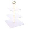 Jusalpha 3 Tier Acrylic Square Cupcake Stand, Dessert Display Tower (Gold Version 2, 1) 3SG-V2