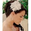 White Freshwater Pearl and Rhinestone Feather Fascinator