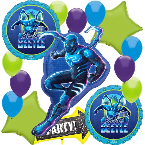 Anagram Foil Balloon Bouquet Set | Intended for Blue Beetle Theme | Party Accessory | Multicolor | Officially Licensed Birthday