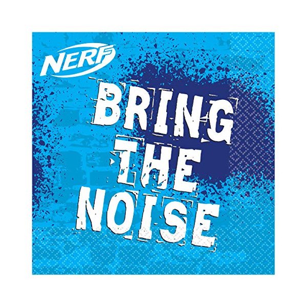 Amscan Nerf Beverage Napkins, One Size, Multicolor
