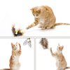 Hokoad Cat Insect Feather Toys Replacement Cat Toy Wand Refills, 6 Pieces Natural Insect Cat Toy Feathers Refill, Interactive Cat Teaser Wand Attachments, with Bell