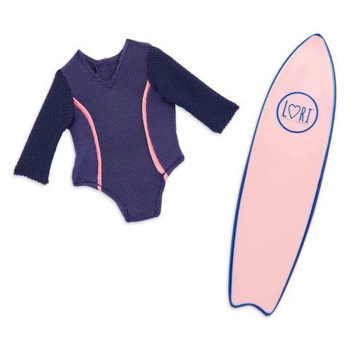 Lori – Mini Doll – 6-Inch Surfer Doll – Surfing Swimsuit & Surfboard – Doll & Accessories – 3 Years + – Audrina