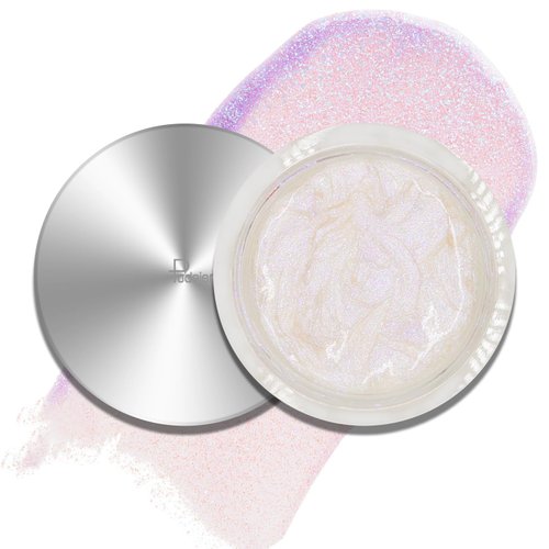 Wugbc Liquid Highlighter, Body Face Shimmer Glow Makeup Cream Brighten Luminizer Waterproof Longlasting Moisturizing Lightweight Glitter Illuminator Non-Sticky Body Bronzer Dewy Finish-White Galaxy