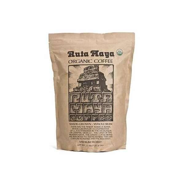 Ruta Maya Organic Medium Roast Whole Bean Coffee 2 Count - 2.2 Lbs. Each