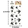 Black Swallow Dove Bird Temporary Tattoo Sticker Decal Festival Body Paint Waterproof Arm Leg Chest Shoulder Fake Tattoos Men Women (Pack 2 PCS.)
