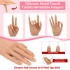 LIONVISON Practice Hand for Acrylic Nails, Realistic Silicone Nail Hand Practice, Flexible Fake Nail Mannequin Training Hand for Nail Practice, Acrylic Nail Art Practice Tool (with Visible Joints)