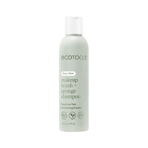 EcoTools Makeup Brush and Sponge Shampoo, Removes Makeup, Dirt, & Impurities From Makeup Brushes & Makeup Blending Sponges, Fragrance-Free, Vegan, & Cruelty-Free, 6 fl.oz., 1 Count