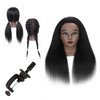 100% Real Hair mannequin head human hairBraiding Training Model Head Doll Training Head Practice Girls Modeling Braids Hairdresser Practice Dyeing Curly Hair Bun Display with Clip Stand (18Inches)